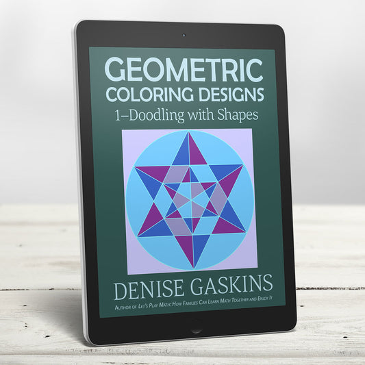 Doodling with Shapes geometric coloring designs math art printable activity book by Denise Gaskins