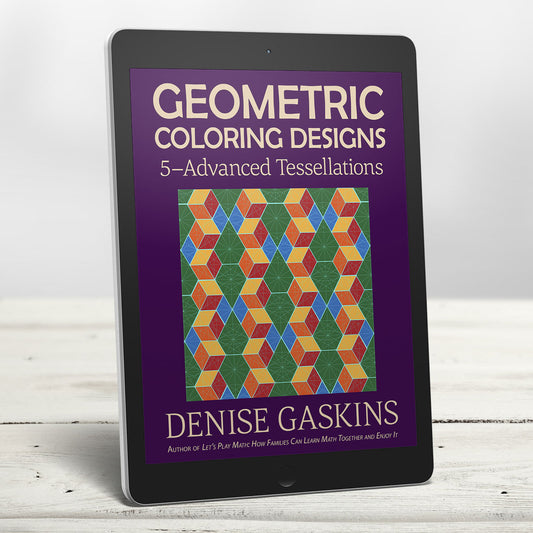Advanced Tessellations geometric coloring designs math art printable activity book by Denise Gaskins