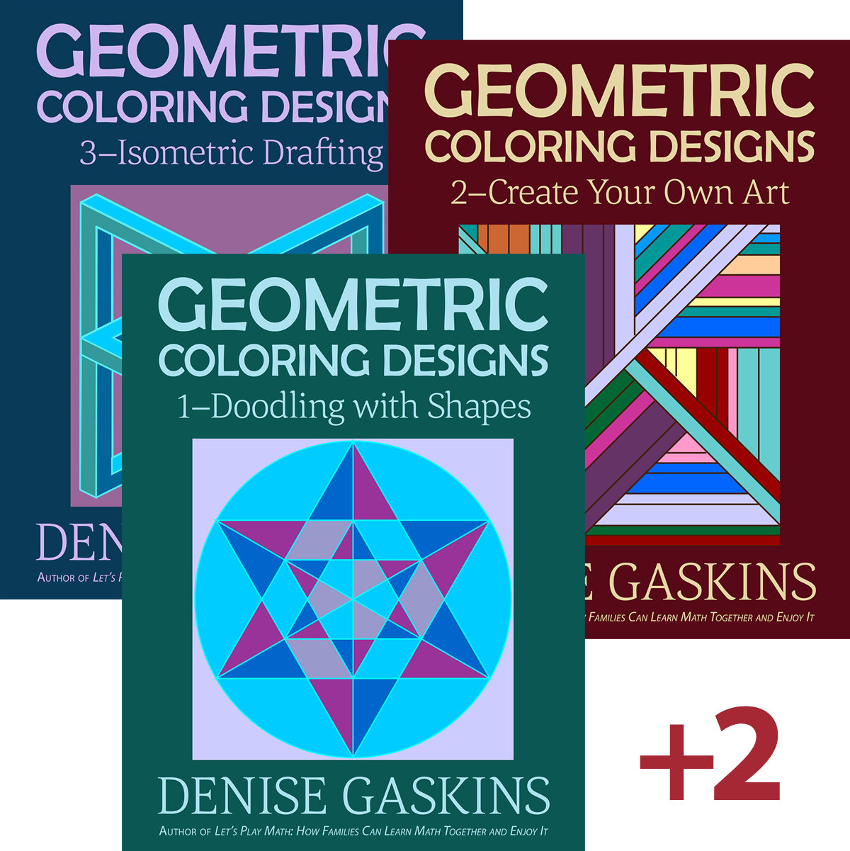 Geometric coloring designs math art bundle printable activity books by Denise Gaskins