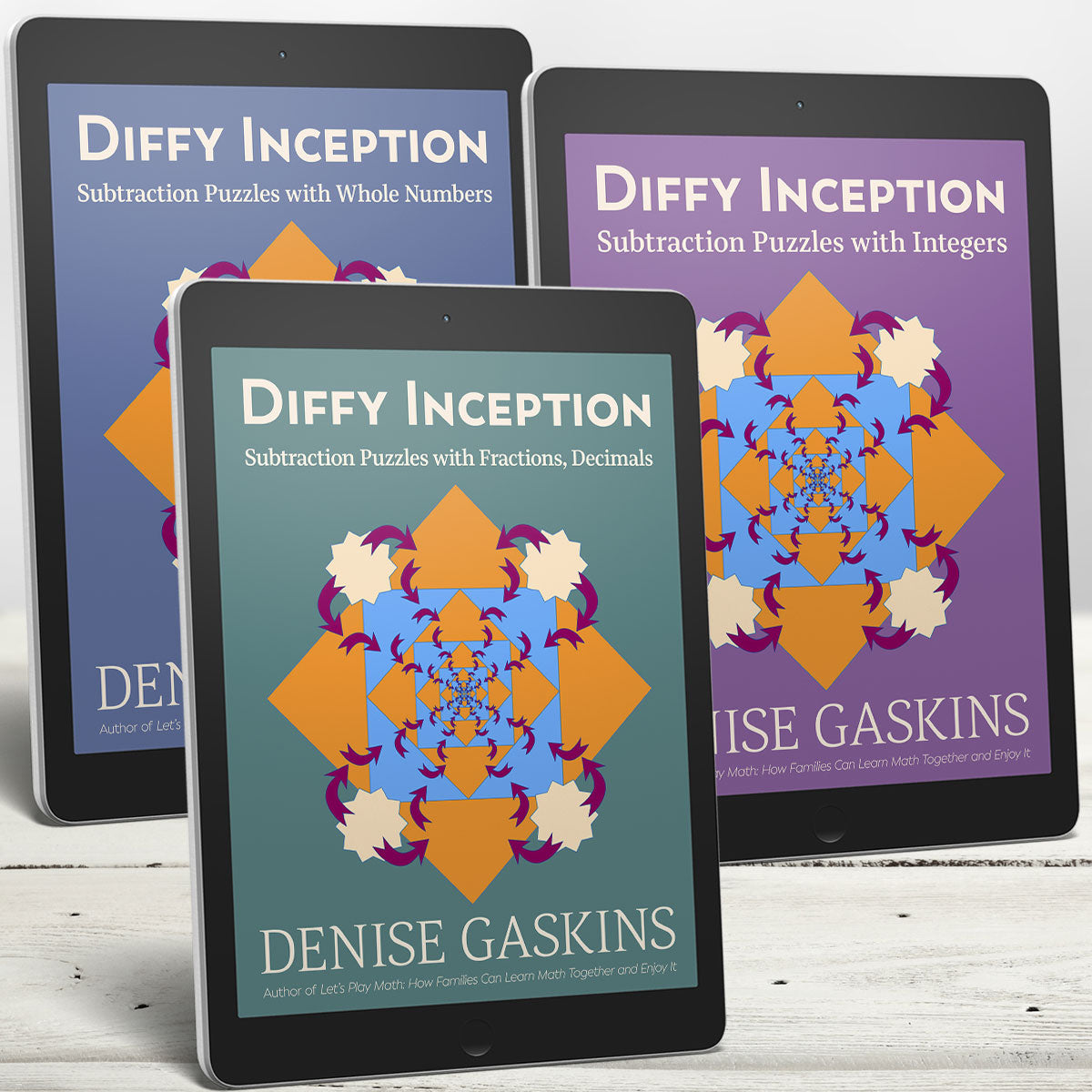 Diffy Inception subtraction math puzzle bundle printable activity books by Denise Gaskins