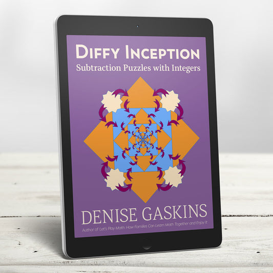 Diffy Inception subtractions puzzles with integers printable math activity book by Denise Gaskins