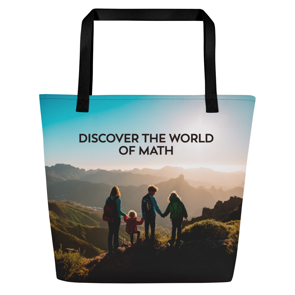 Math Tote Bag Design Example World of Math Large Tote Bag with Pocket – Denise Gaskins' Playful Math