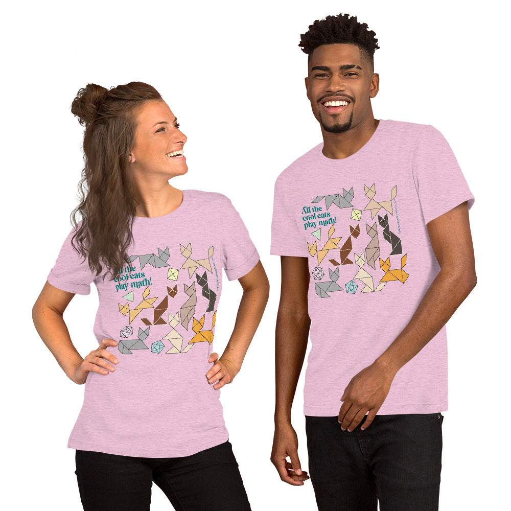 Cool Cats Play Math t-shirt heather lilac